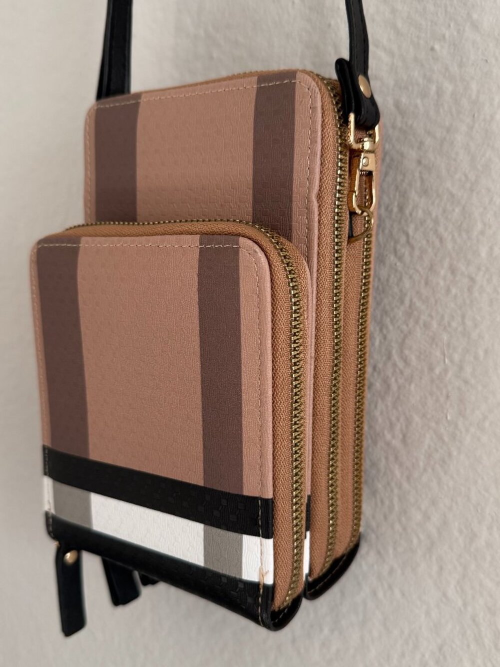 Check print plaid purse cross body purse